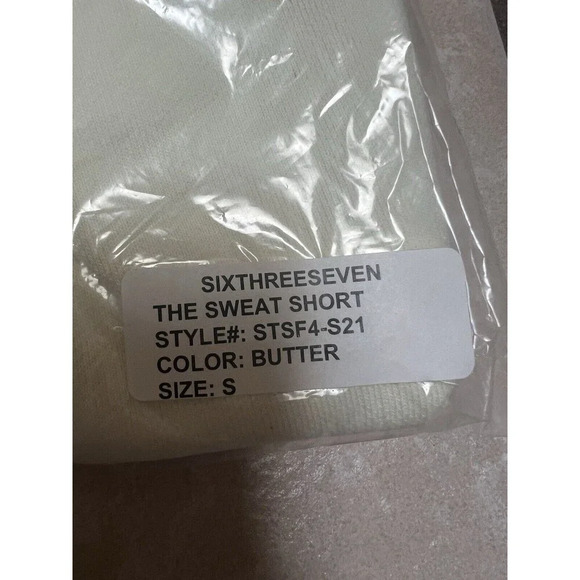 SIXTHREESEVEN / the Sweatshort / Color Butter Pale Yellow Beige /Size S /NWT - Picture 2 of 4